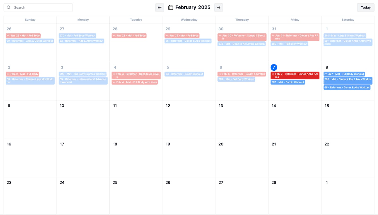 Natural Pilates Calendar